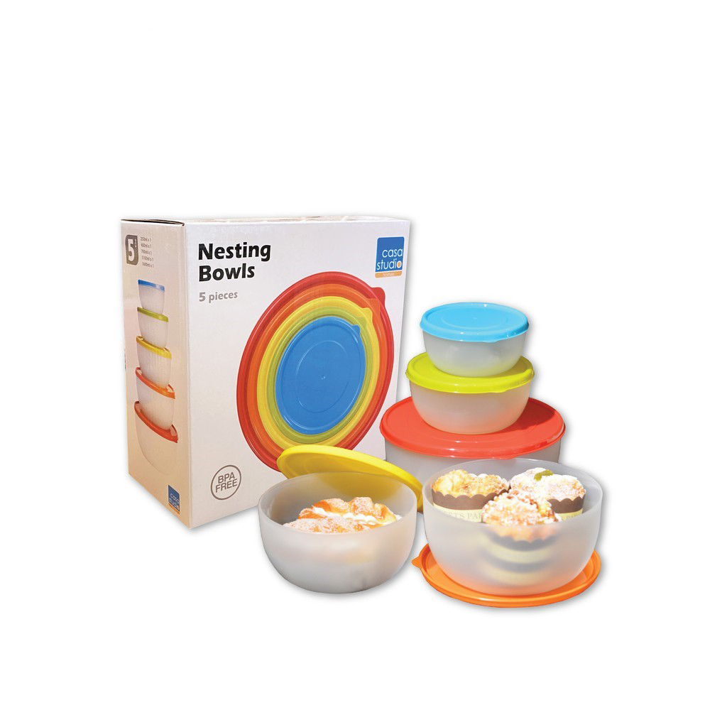 Casa Studio Elsa Nesting Bowls Set With Lids 5 Piece Set Home's